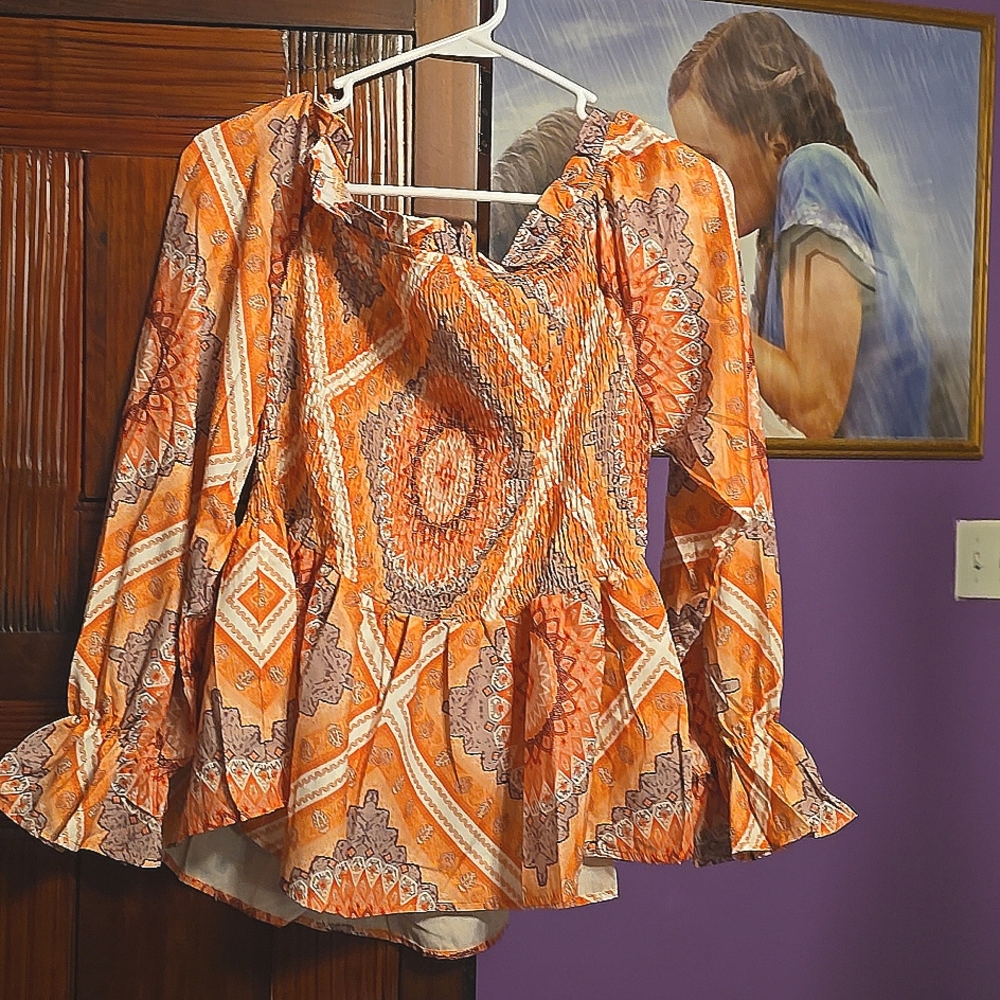 Peach Long sleeved Top